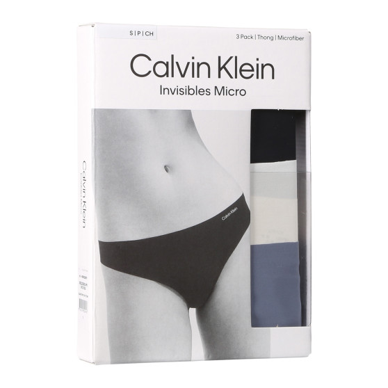 3PACK dames string Calvin Klein naadloos multicolour (QD3558E-NP0)