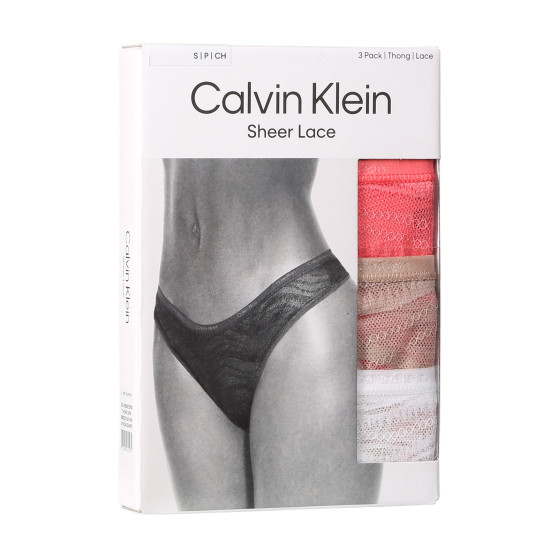 3PACK dames string Calvin Klein veelkleurig (QD5216E-NOX)