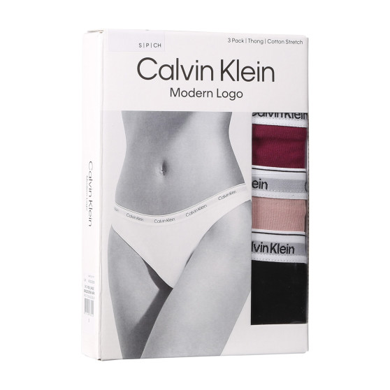 3PACK dames string Calvin Klein veelkleurig (QD5209E-NP6)