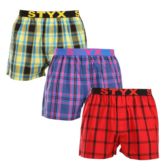 3PACK Herenboxershort Styx sport elastisch meerkleurig (3B103133)