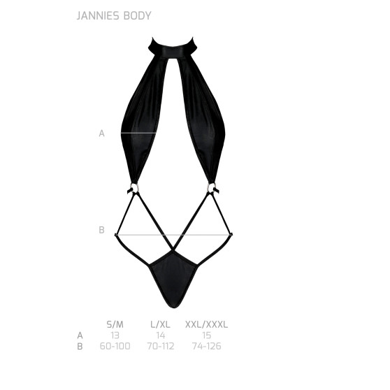 Dames body Passion zwart (Jannies body)
