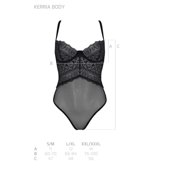 Dames body Passion zwart (Kerria body)