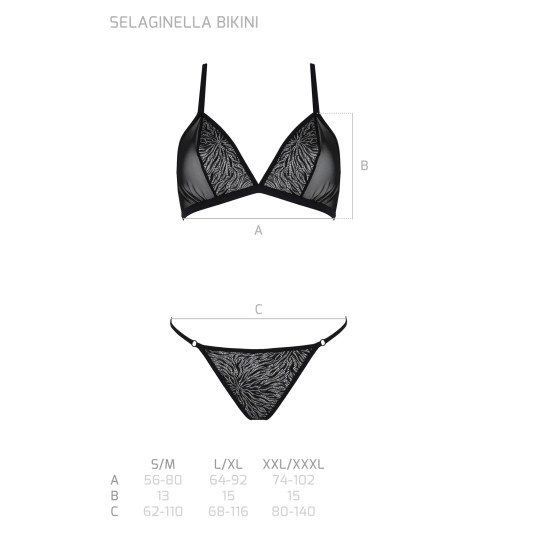 Damesset Passion zwart (Selaginella bikini)