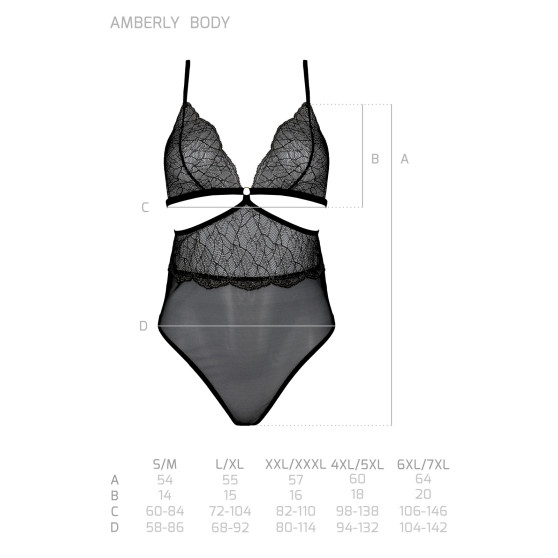 Dames body Passion zwart (Amberly body)