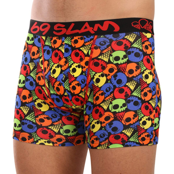 69SLAM Herenboxershorts pasvorm bamboe SKULL CONE (MPBSKC-BB)