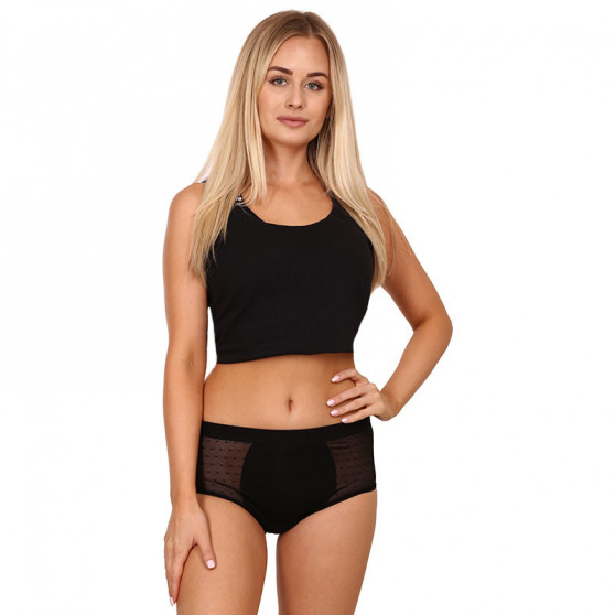 Bodylok Beschadigde verpakking - Menstruatieslip Bamboe Hi-Waist Zwart Medium Menstruatie (BD22044)