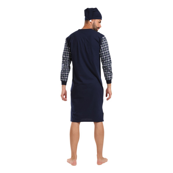 Heren nachtjapon Foltýn donkerblauw oversized (FNKDN22)