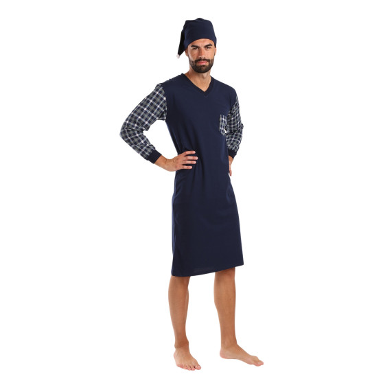 Heren nachtjapon Foltýn donkerblauw oversized (FNKDN22)