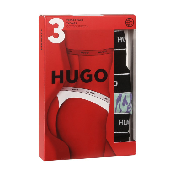 3PACK dames string HUGO veelkleurig (50480150 981)