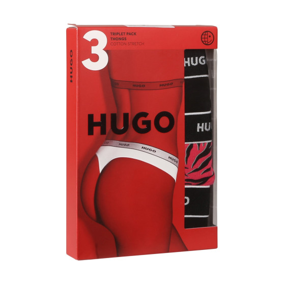 3PACK dames string HUGO veelkleurig (50480150 981)