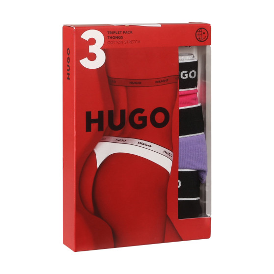 3PACK dames string HUGO veelkleurig (50480150 981)