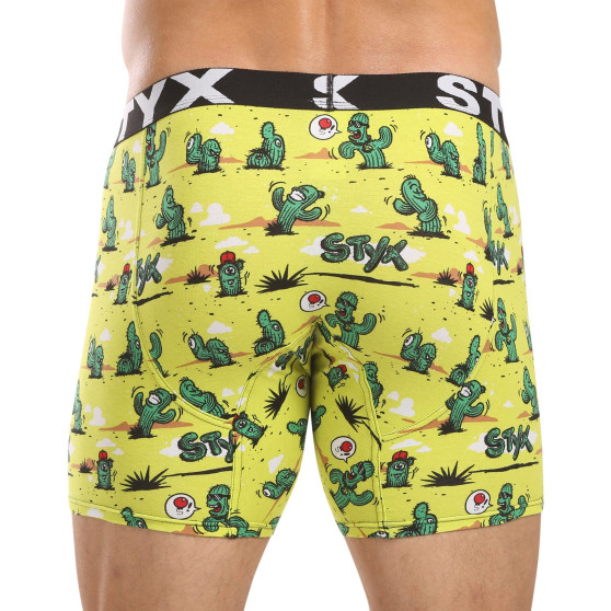 Styx Heren boxershorts lange kunst sport rubber cactus (UN1351)