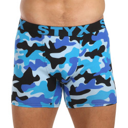 Styx Herenboxershort lang kunst sport rubber camouflage blauw (UN1850)