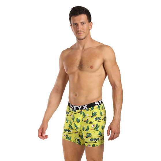 Styx Heren boxershorts lange kunst sport rubber cactus (UN1351)