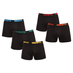 5PACK herenboxershort Nedeto zwart (5NB003)