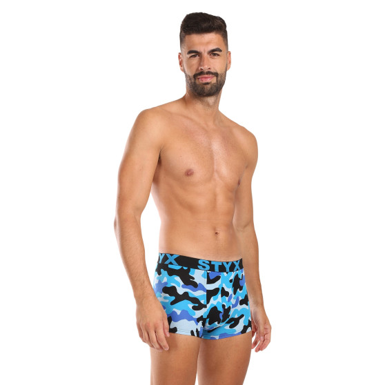 Styx Herenboxershort kunst sport rubber camouflage blauw (G1850)